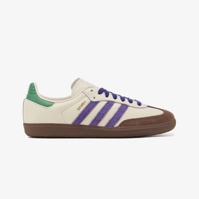 Adidas Originals | SAMBA OG  { OFF WHITE/PURPLE/GREEN