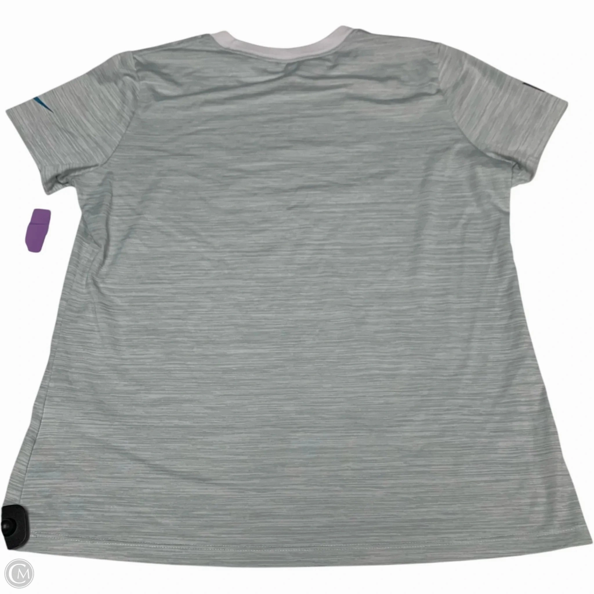 Athletic Top Short Sleeve By Nike In Grey, Size: L