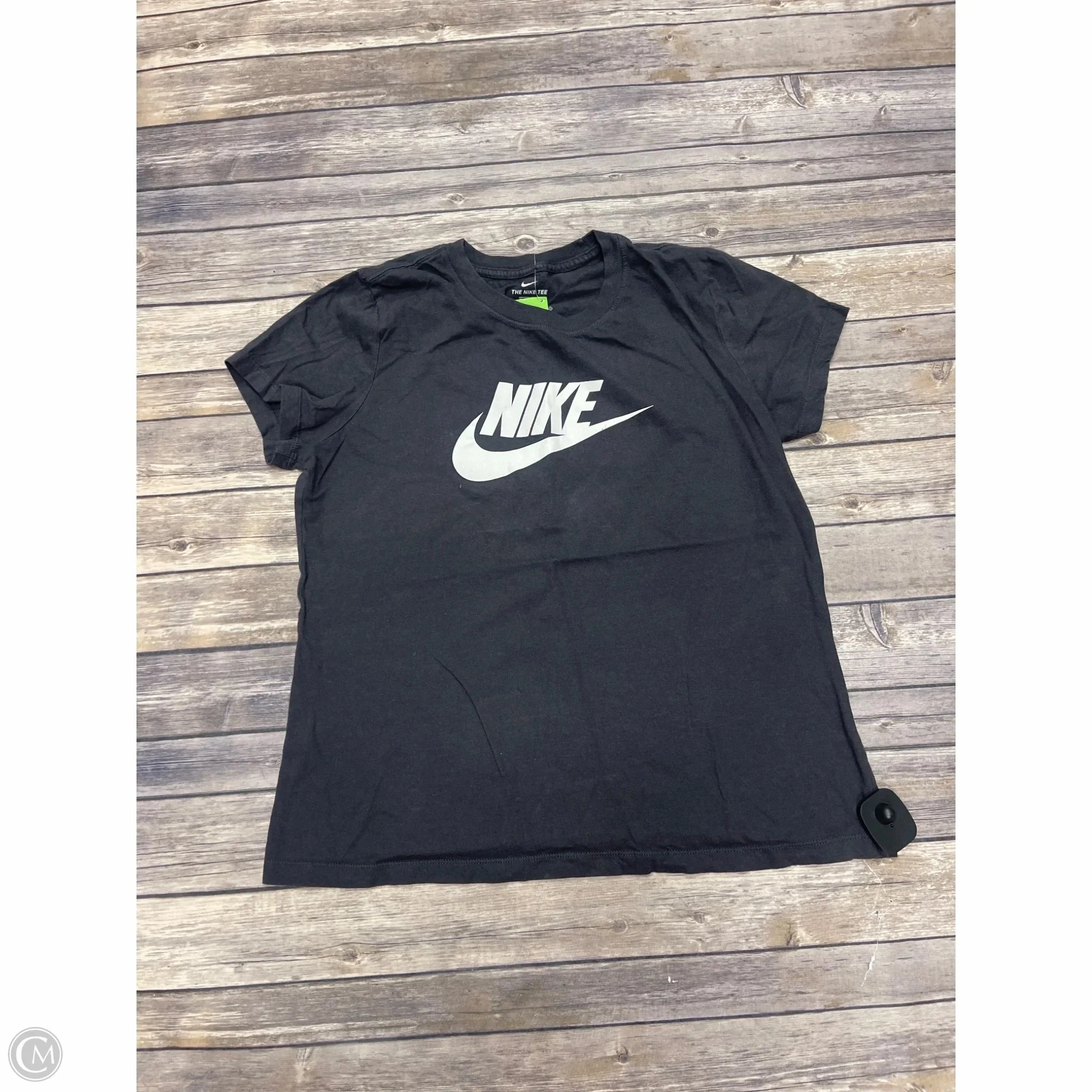 Athletic Top Short Sleeve By Nike In Grey, Size: M