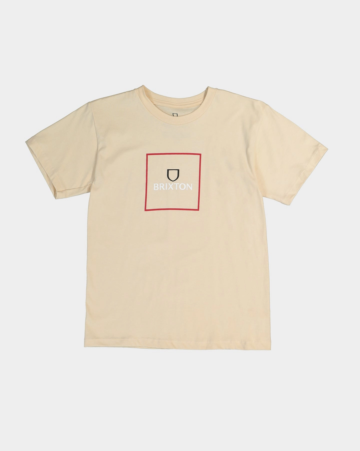 Brixton Kid's Alpha Crest Short Sleeve T-Shirt Cream