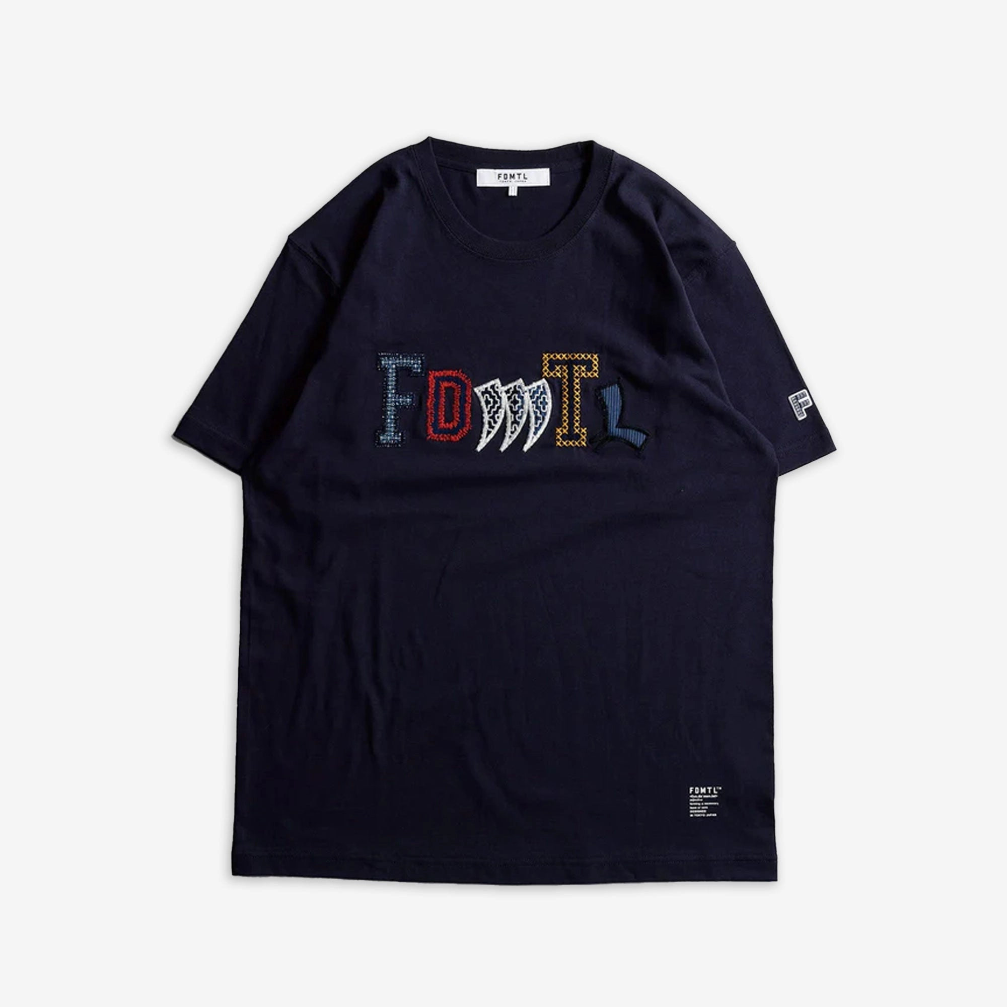 FDMTL | PATCHWORK LOGO TEE  { NAVY