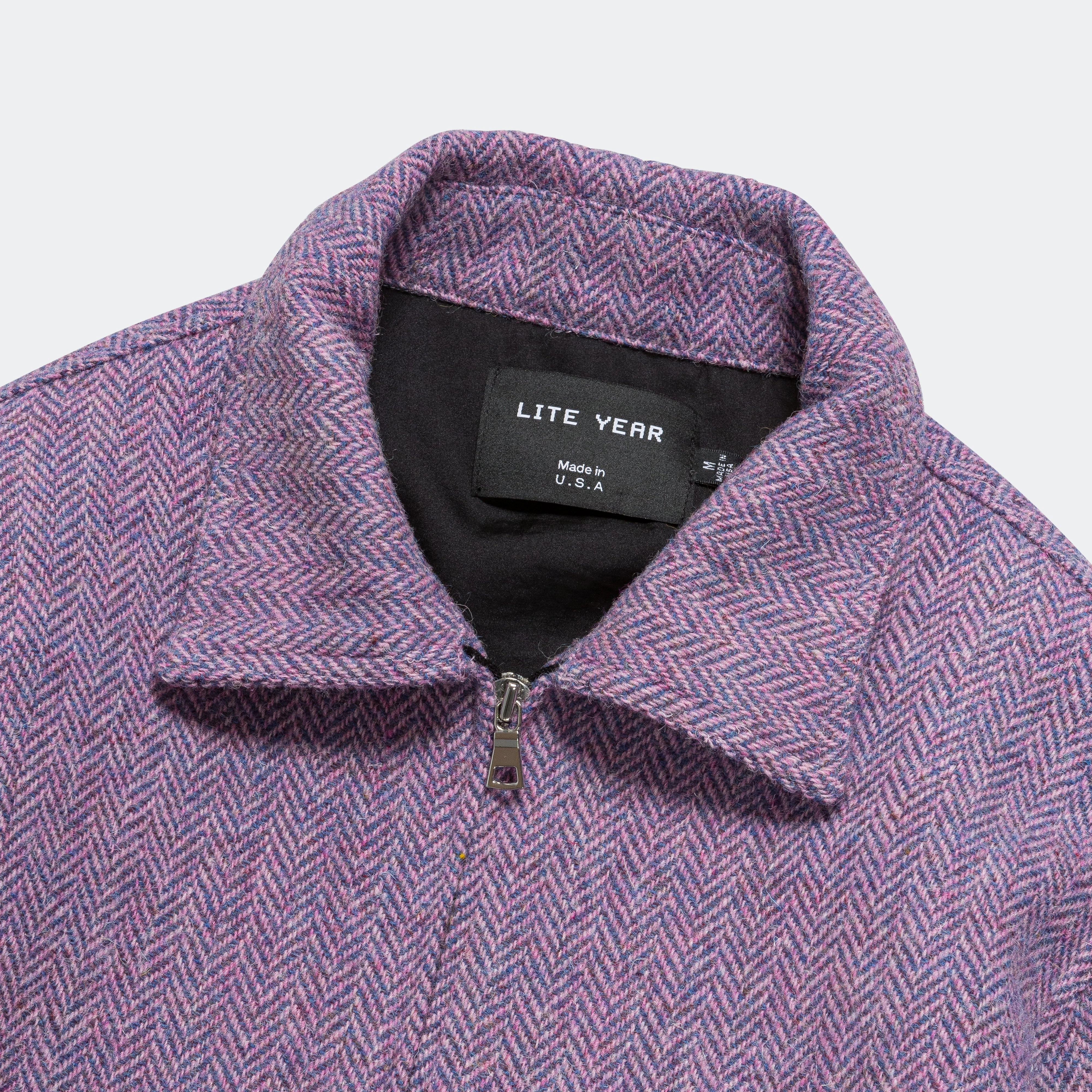 Harris Tweed Einsenhower Jacket - Pink/Blue