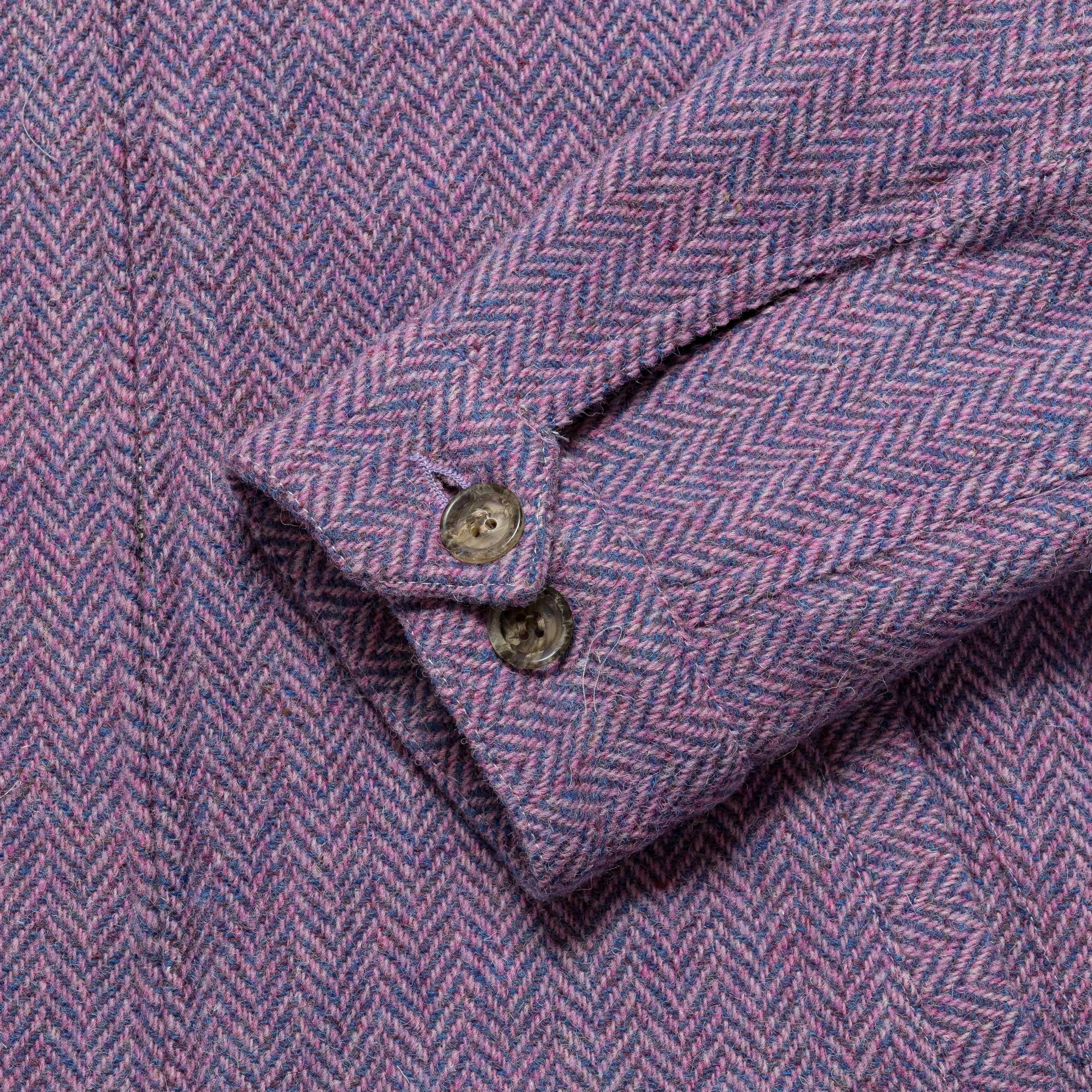 Harris Tweed Einsenhower Jacket - Pink/Blue