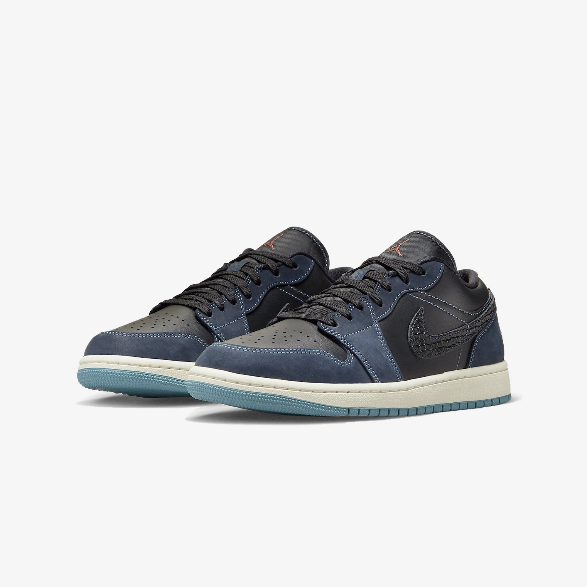 Jordan | AIR JORDAN 1 LOW SE  { BLACK/BLACK-DARK OBSIDIAN-SAIL