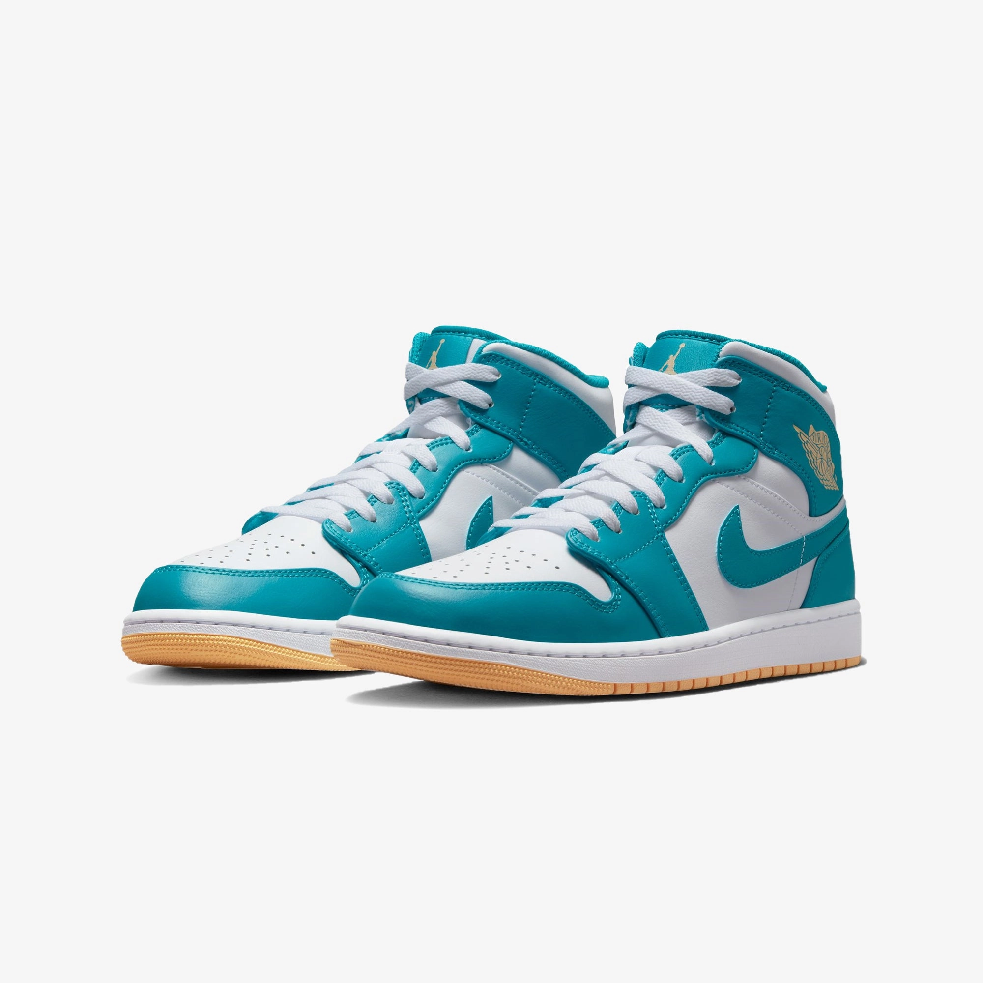 Jordan | AIR JORDAN 1 MID  { AQUATONE/CELESTIAL GOLD-WHITE