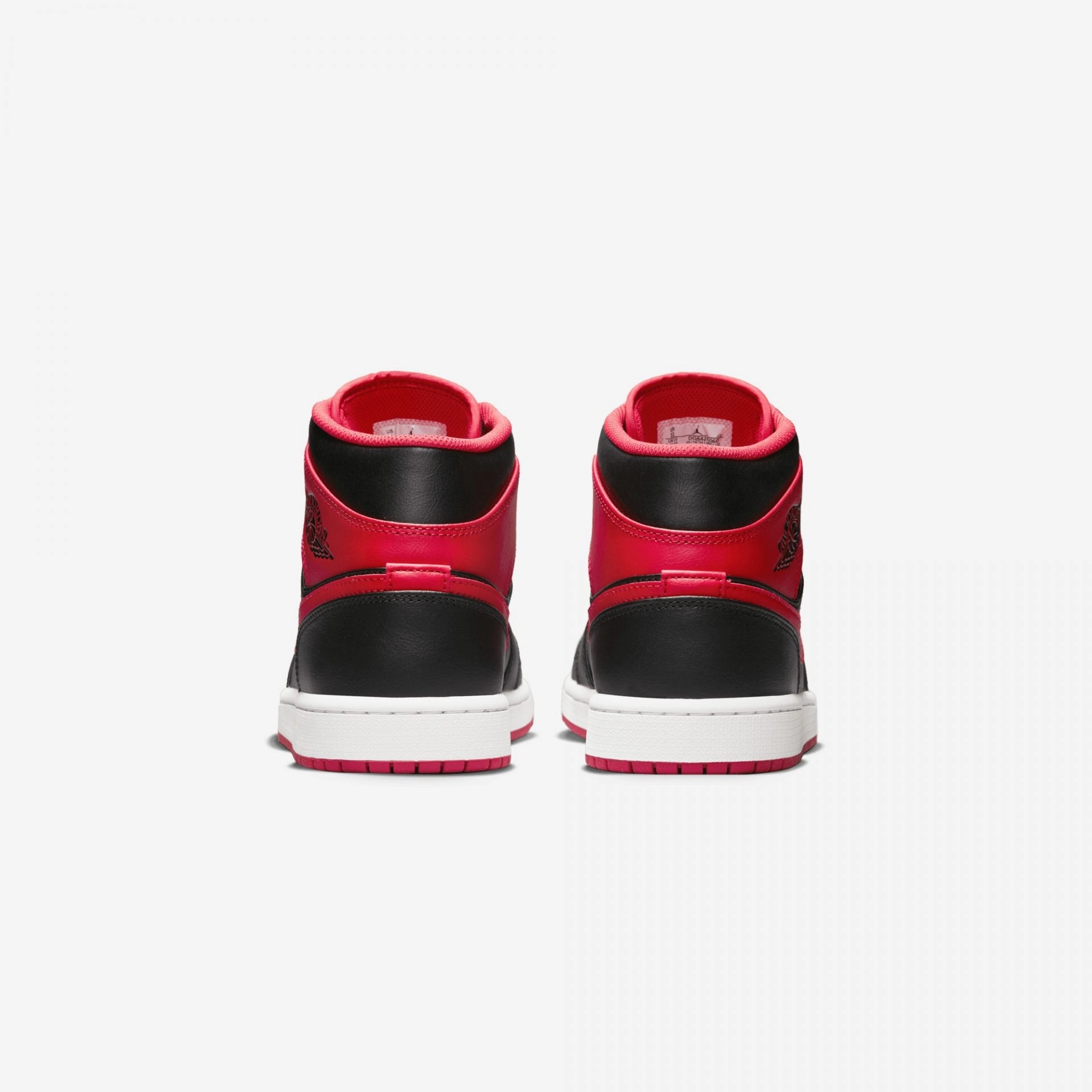 Jordan | AIR JORDAN 1 MID { BLACK/FIRE RED-WHITE