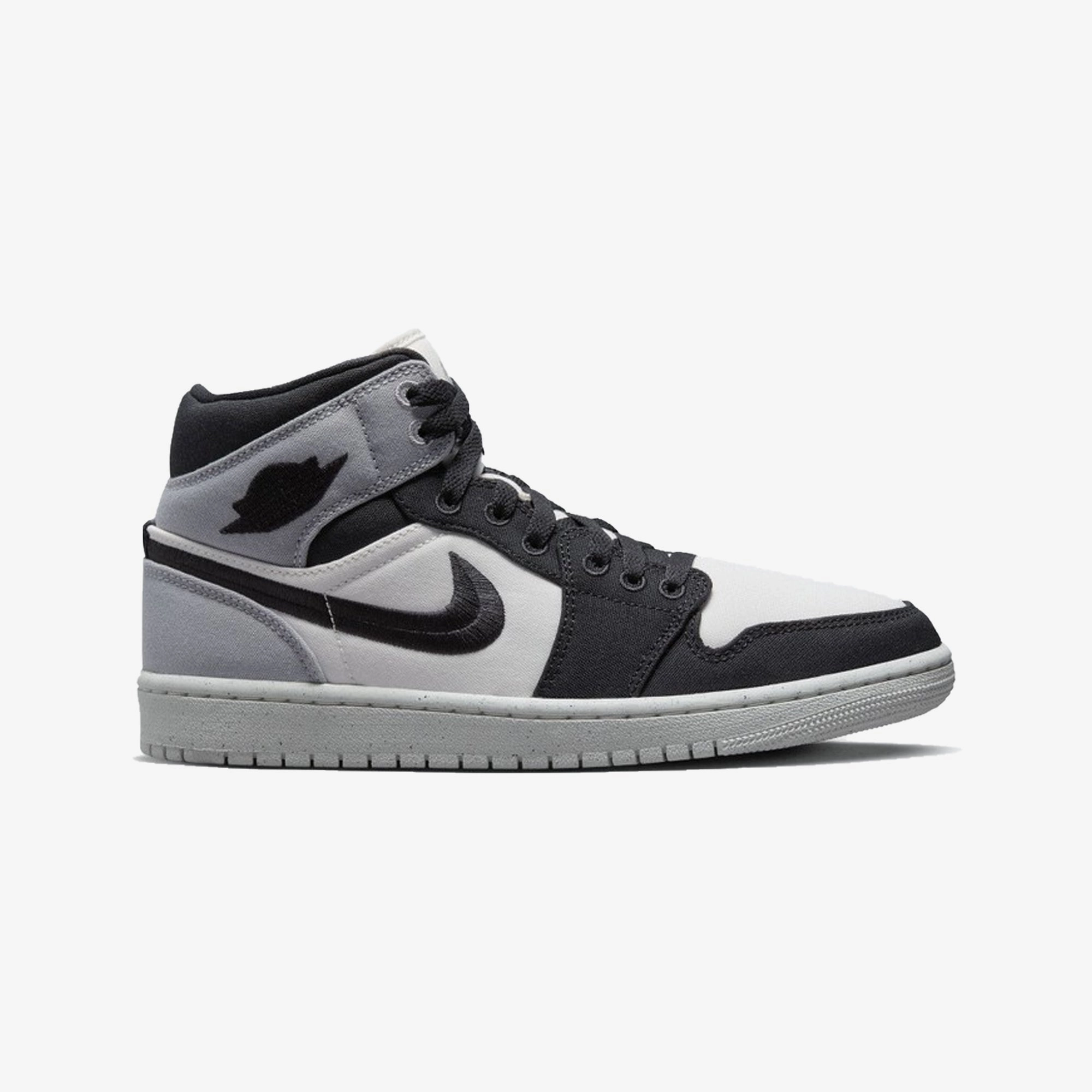 Jordan | AIR JORDAN 1 MID SE  { SAIL/BLACK-LT STEEL GREY