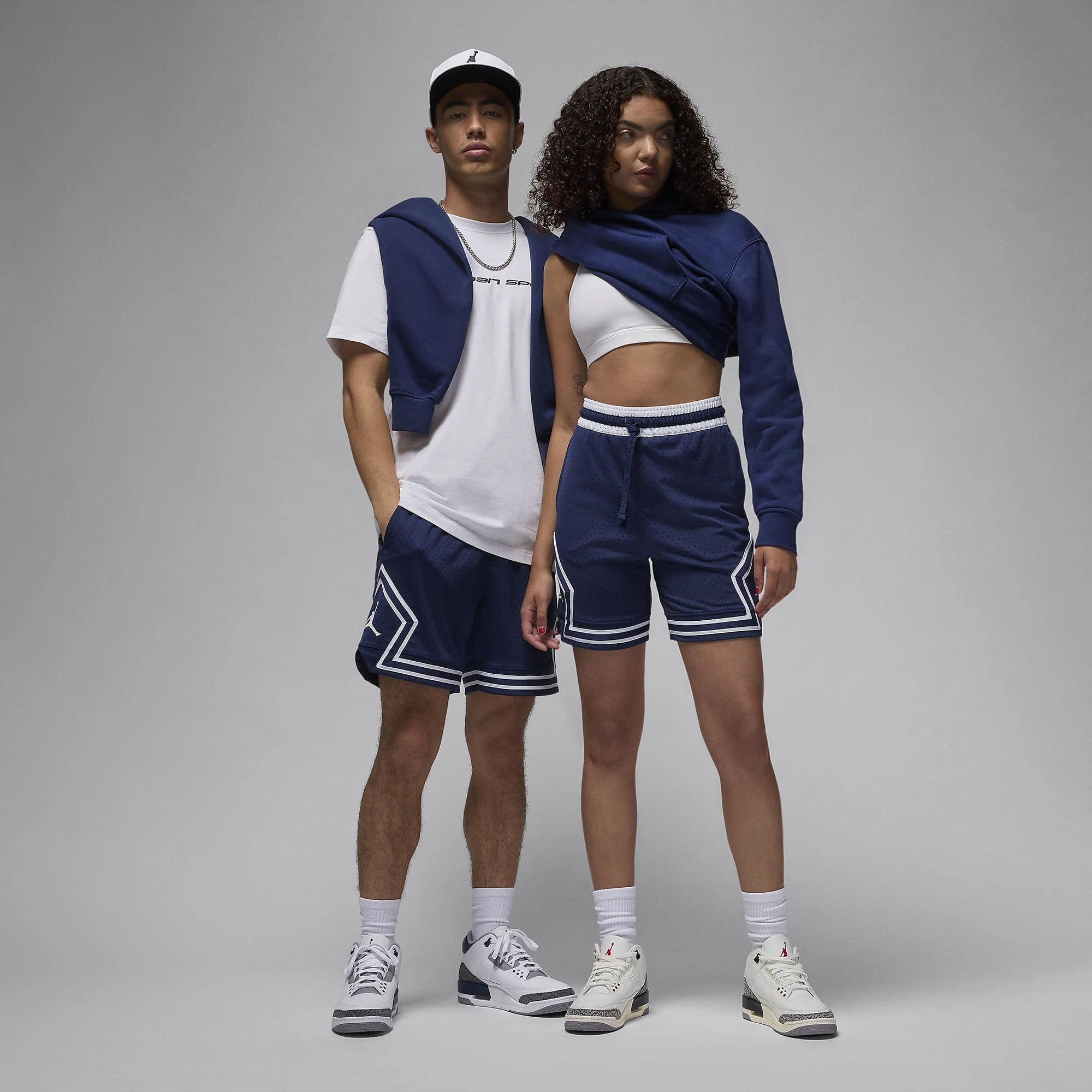 JORDAN | DRI-FIT SPORT DIAMOND SHORTS { MIDNIGHT NAVY/WHITE/WHITE