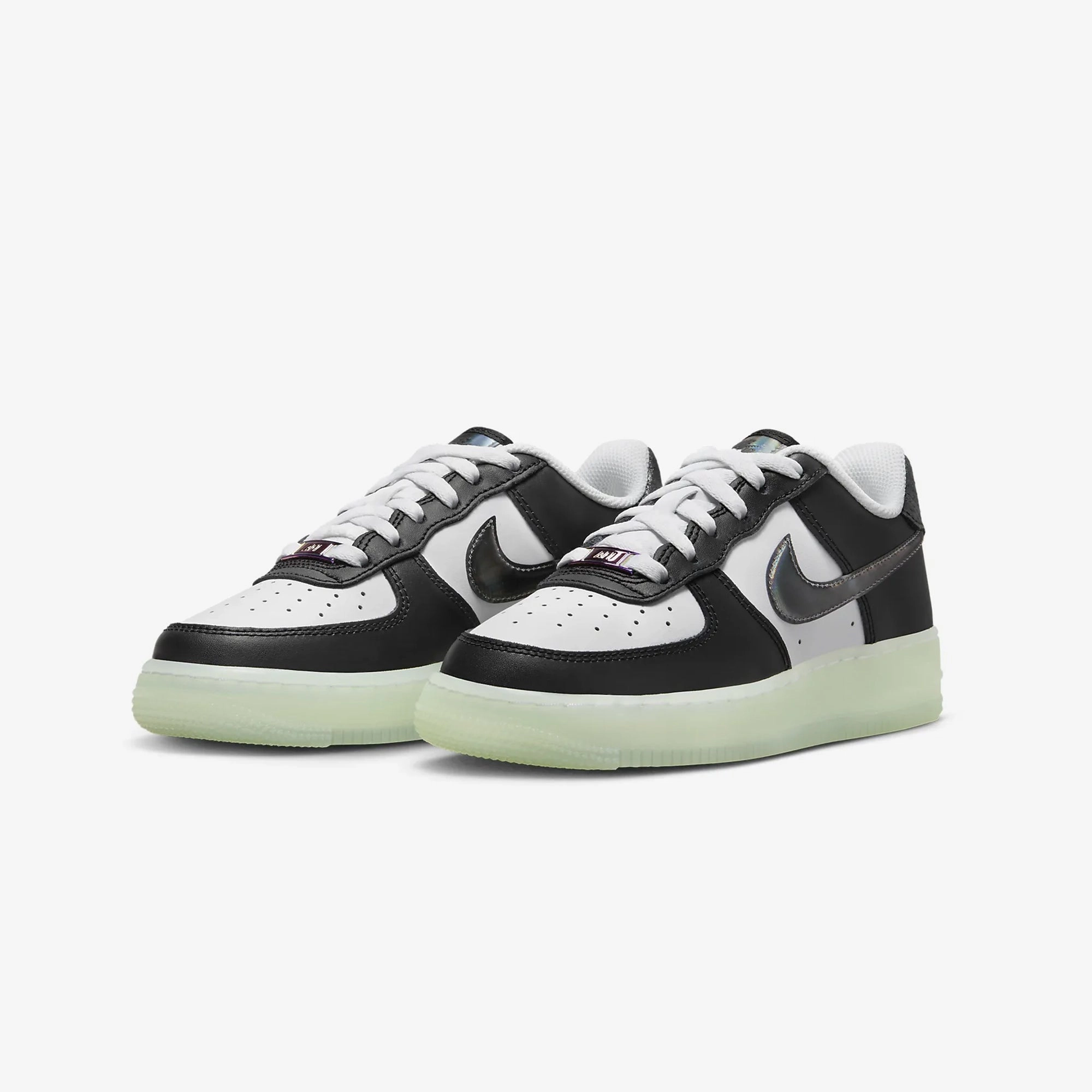 Nike | AIR FORCE 1 LV8 (GS)  { WHITE/BLACK-VAPOR GREEN