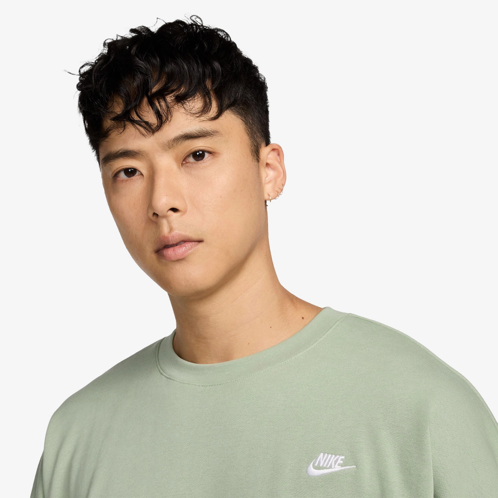 NIKE | CLUB FLEECE OVERSIZED FRENCH TERRY CREW { JADE HORIZON/JADE HORIZON/WHITE