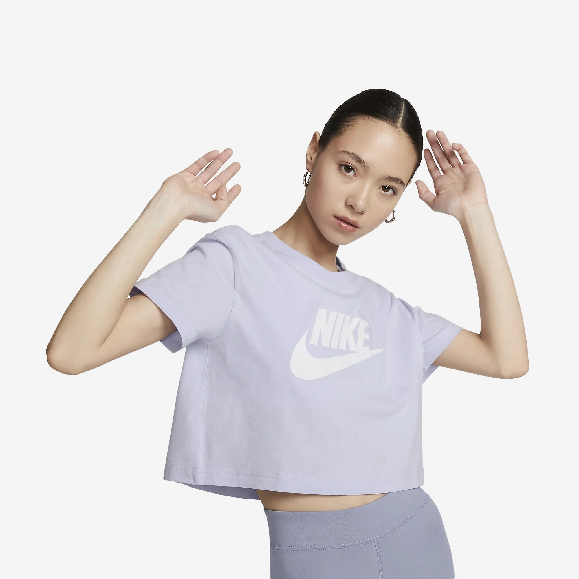 Nike | CROPPED  { OXYGEN PURPLE/WHITE