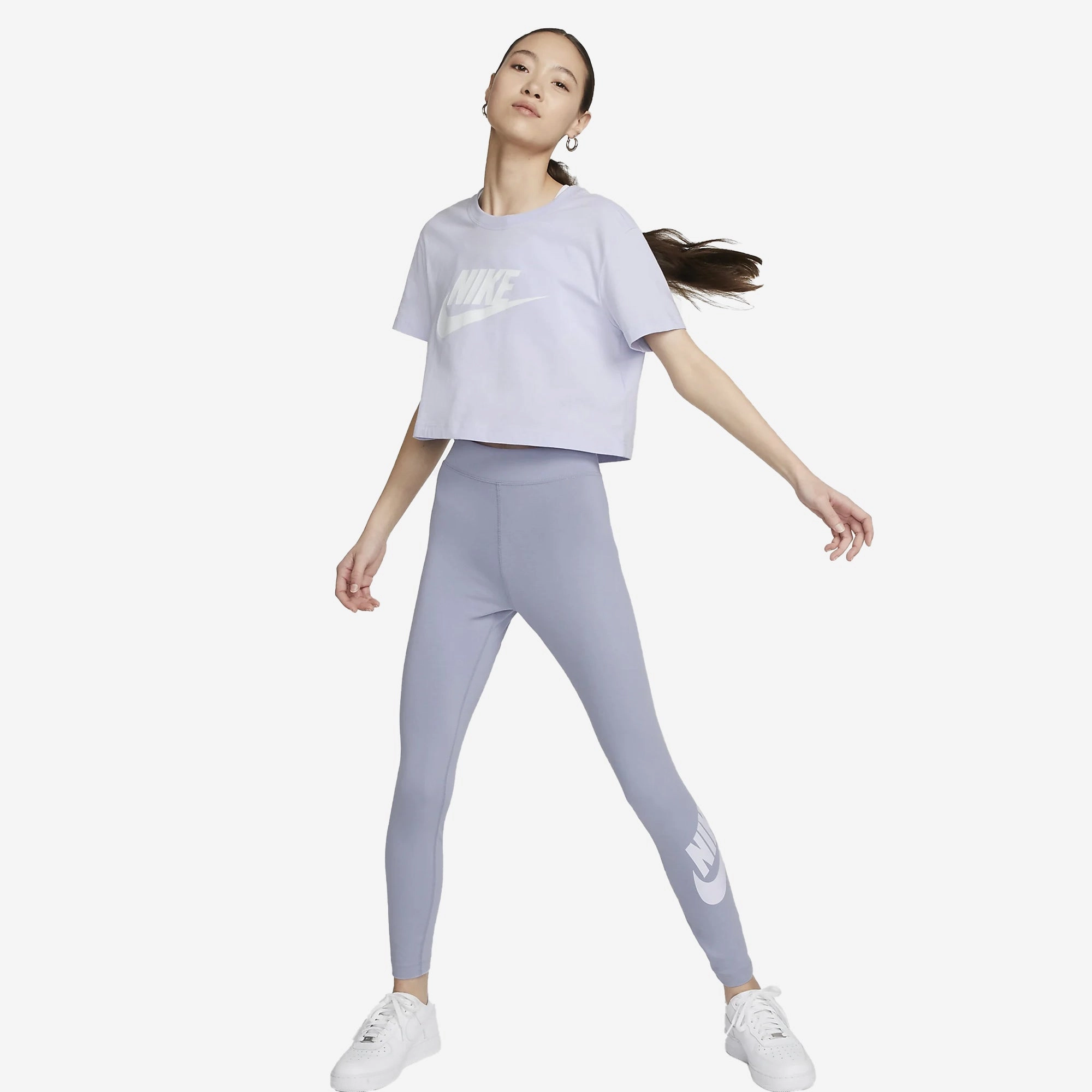 Nike | CROPPED  { OXYGEN PURPLE/WHITE