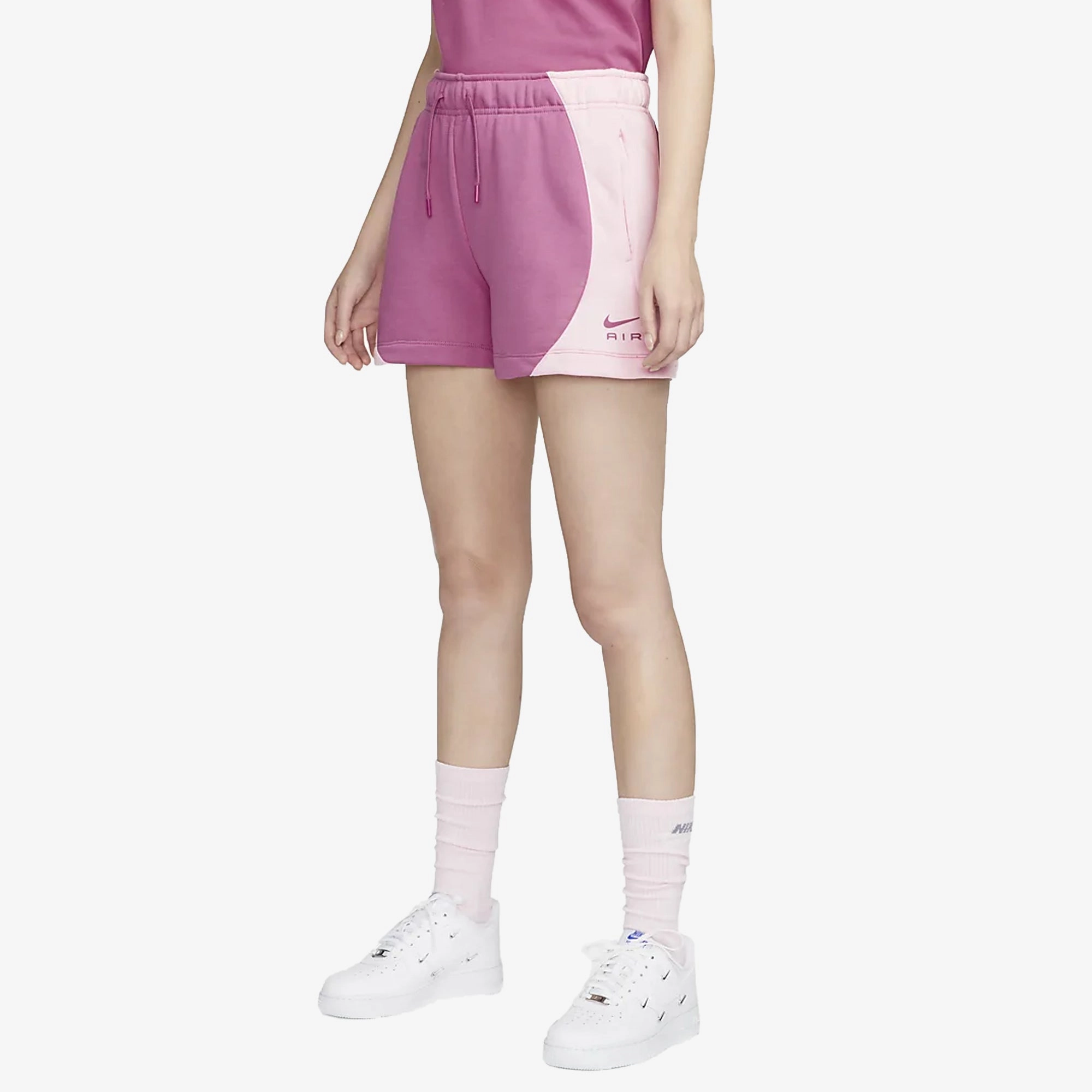Nike | MID-RISE FLEECE SHORTS  { COSMIC FUCHSIA/PINK FOAM /COSMIC FUCHSIA