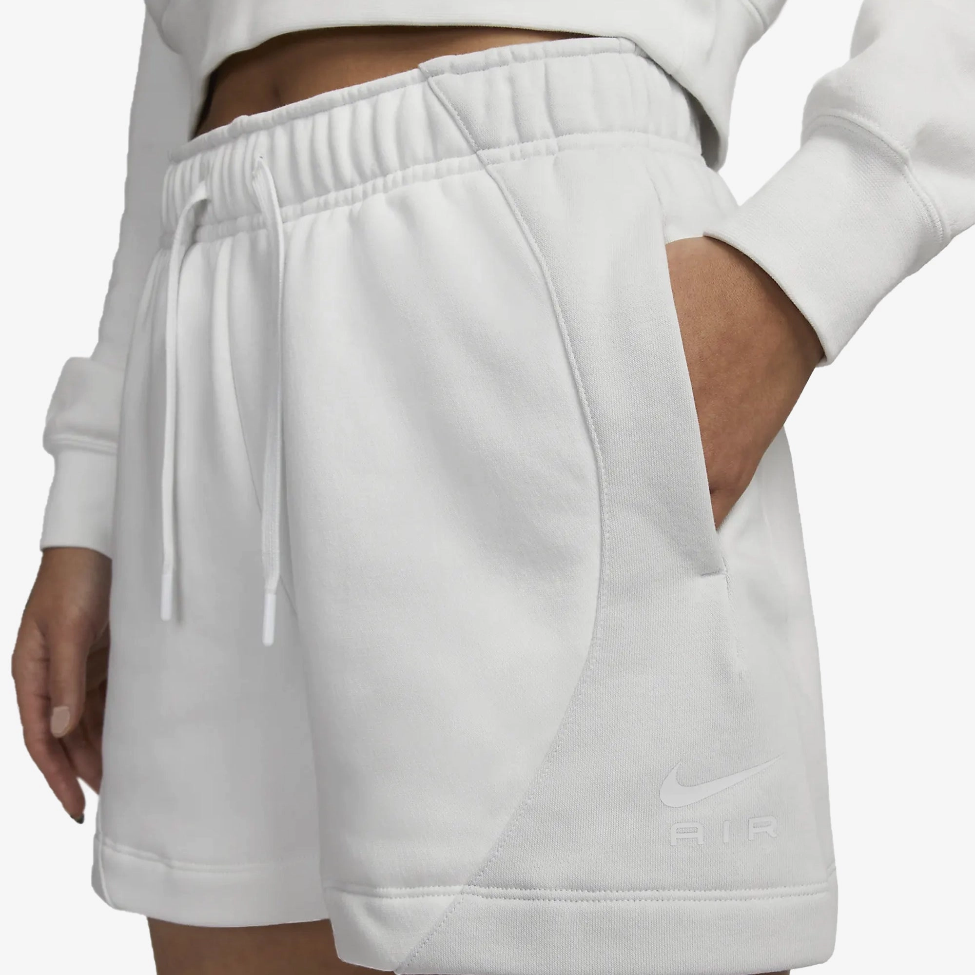 Nike | MID-RISE FLEECE SHORTS { SUMMIT WHITE/PHOTON DUST/SUMMIT WHITE