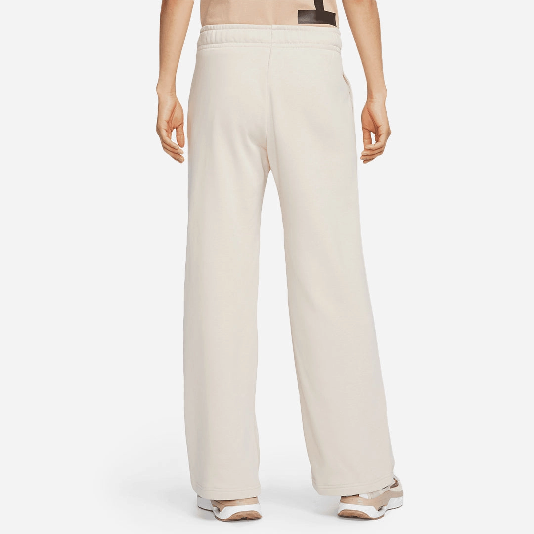 Nike | MID RISE WIDE LEG SWEATPANTS  { SANDDRIFT/WHITE