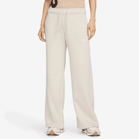 Nike | MID RISE WIDE LEG SWEATPANTS  { SANDDRIFT/WHITE