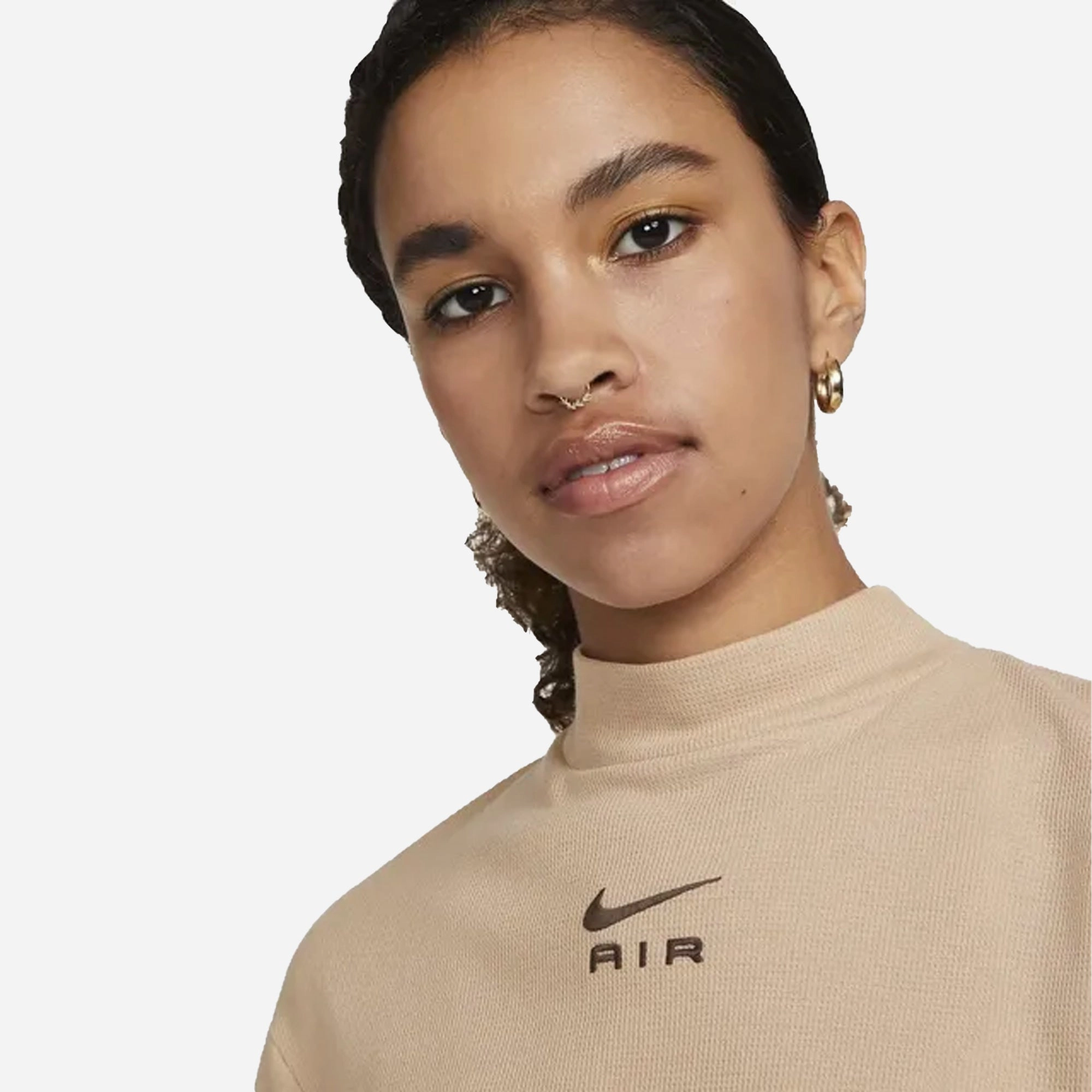 Nike | SHORT-SLEEVE CROPPED TOP  { HEMP/BAROQUE BROWN