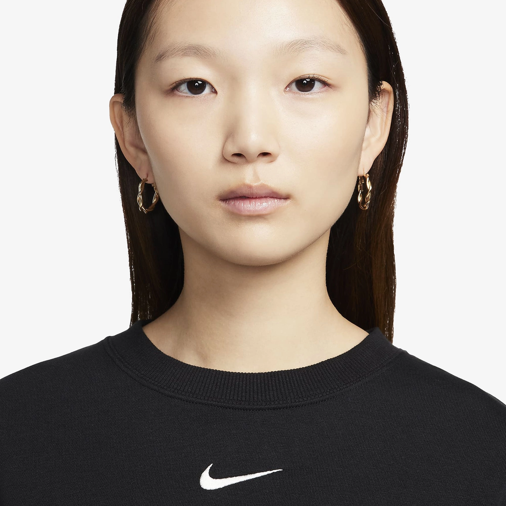 Nike | SPORTSWEAR PHOENIX FLEECE CREW-NECK TERRY  { BLACK/SAIL