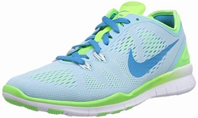 Nike Free 5.0 Tr Fit 5 Damen Fitnessschuhe. Blau (Stilles Blau/Blitz-Limone/Weiß/Blaue Lagune 400). 36.5