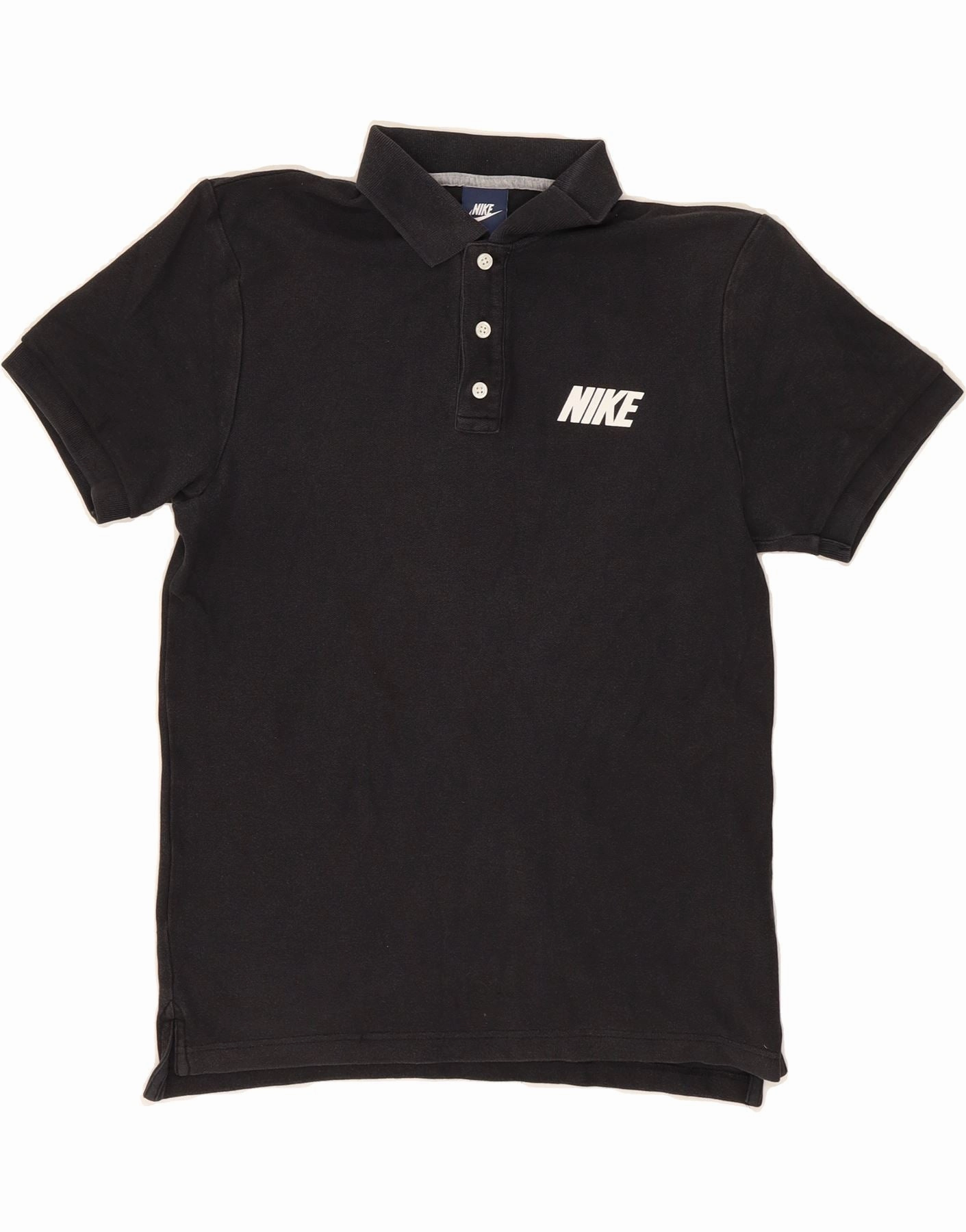 NIKE Mens Polo Shirt Medium Black Cotton
