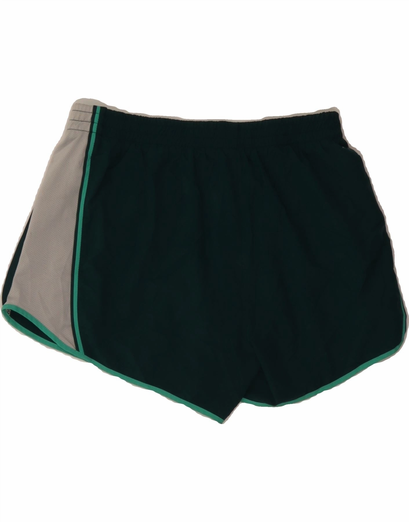 NIKE Womens Dri Fit Sport Shorts UK 14 Large  Green Colourblock Polyester