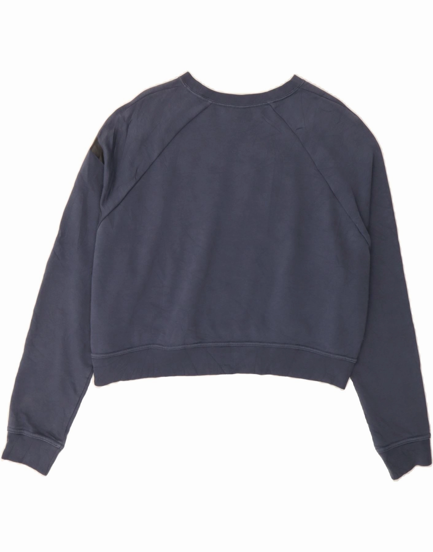 NIKE Womens Oversized Crop Graphic Sweatshirt Jumper UK 16 Large Navy Blue