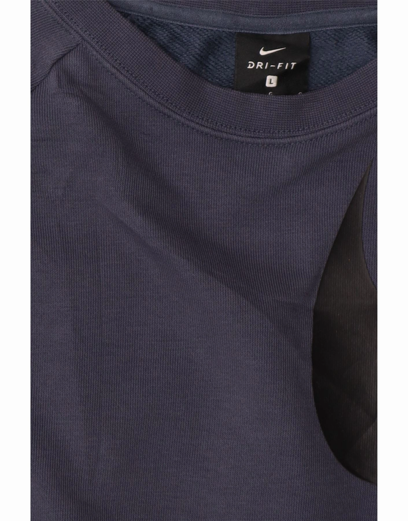 NIKE Womens Oversized Crop Graphic Sweatshirt Jumper UK 16 Large Navy Blue