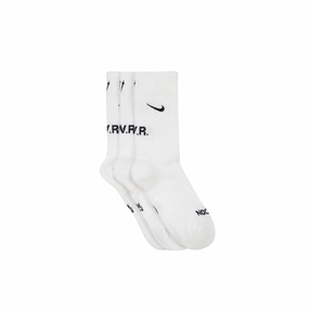 NIKE X DRAKE NOCTA SOCKS WHITE 3PACK (NEW) - -