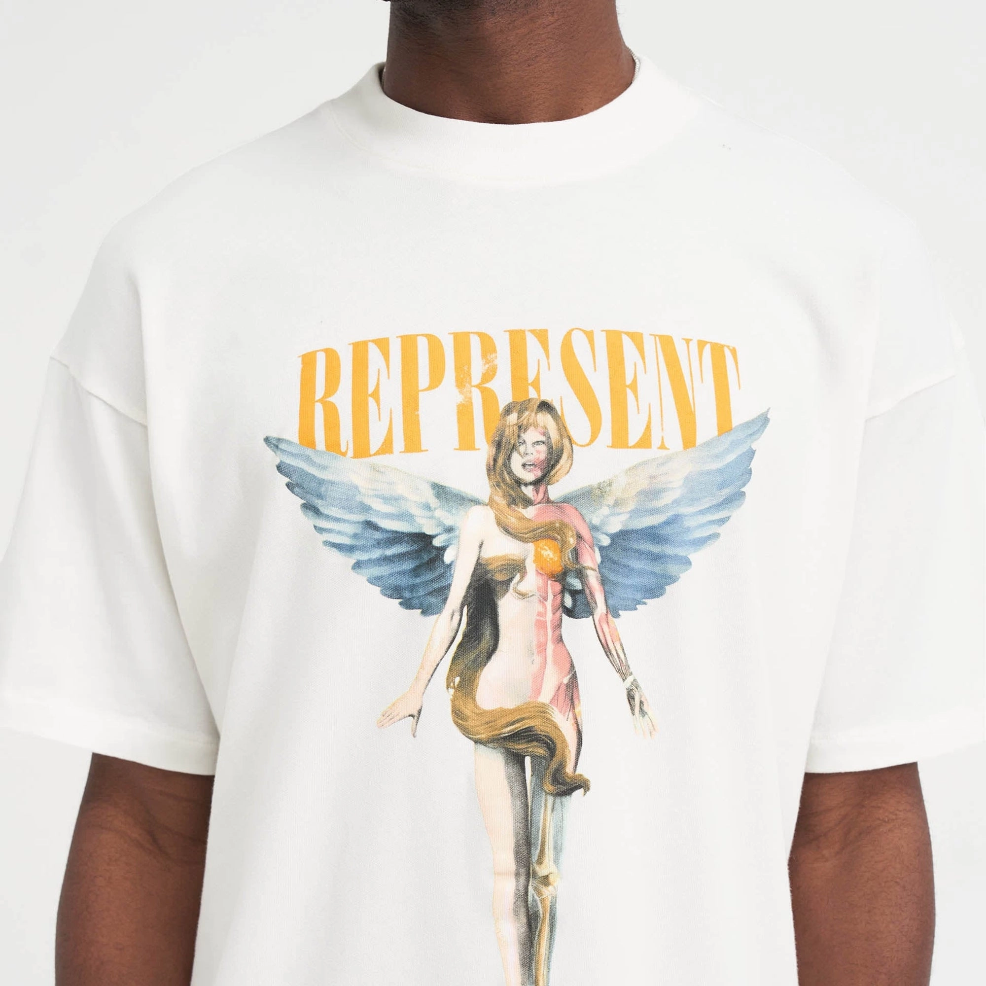 Represent | REBORN T-SHIRT  { FLAT WHITE
