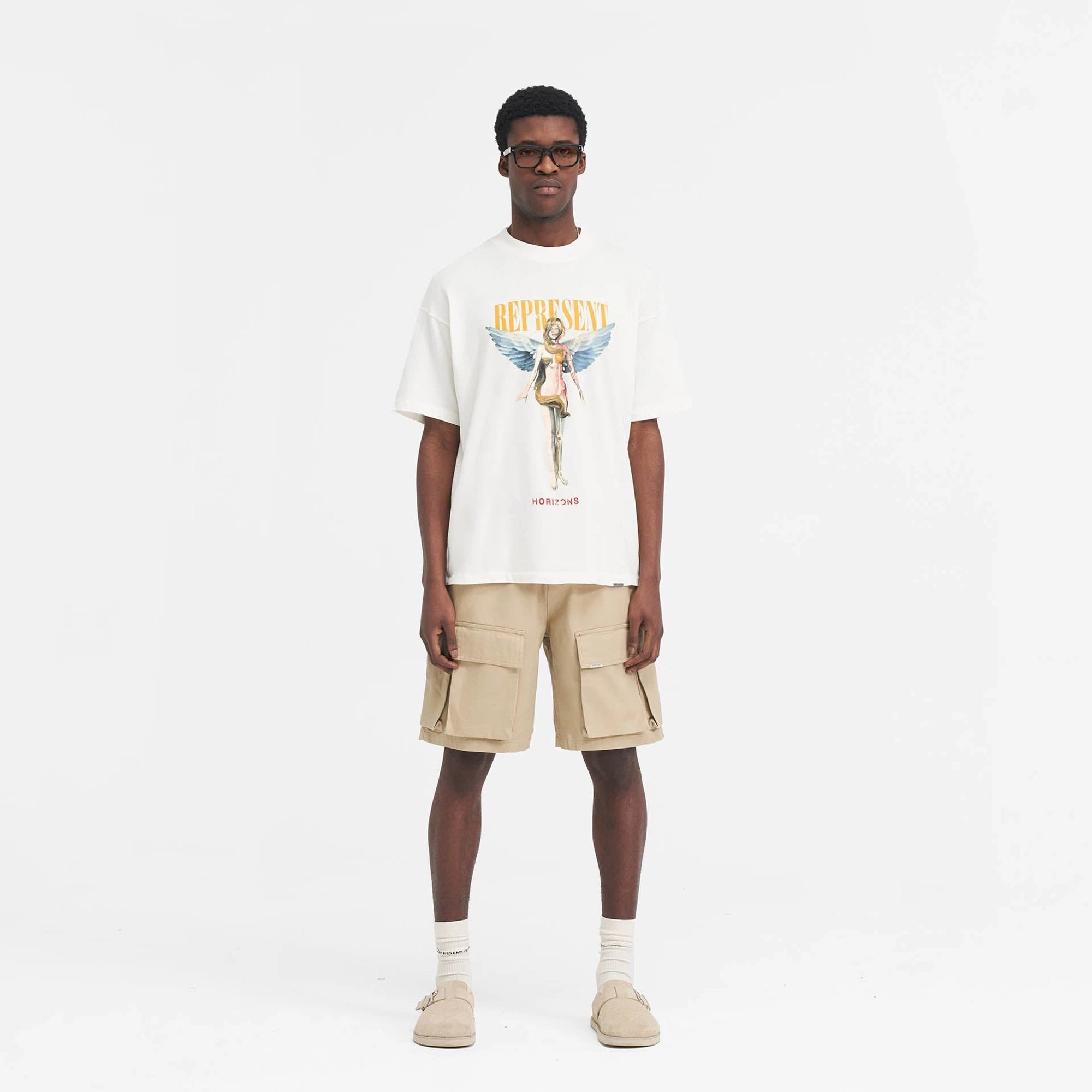 Represent | REBORN T-SHIRT  { FLAT WHITE