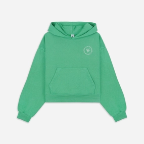 SPORTY & RICH | SRHWC CROPPED HOODIE { VERDE/WHITE