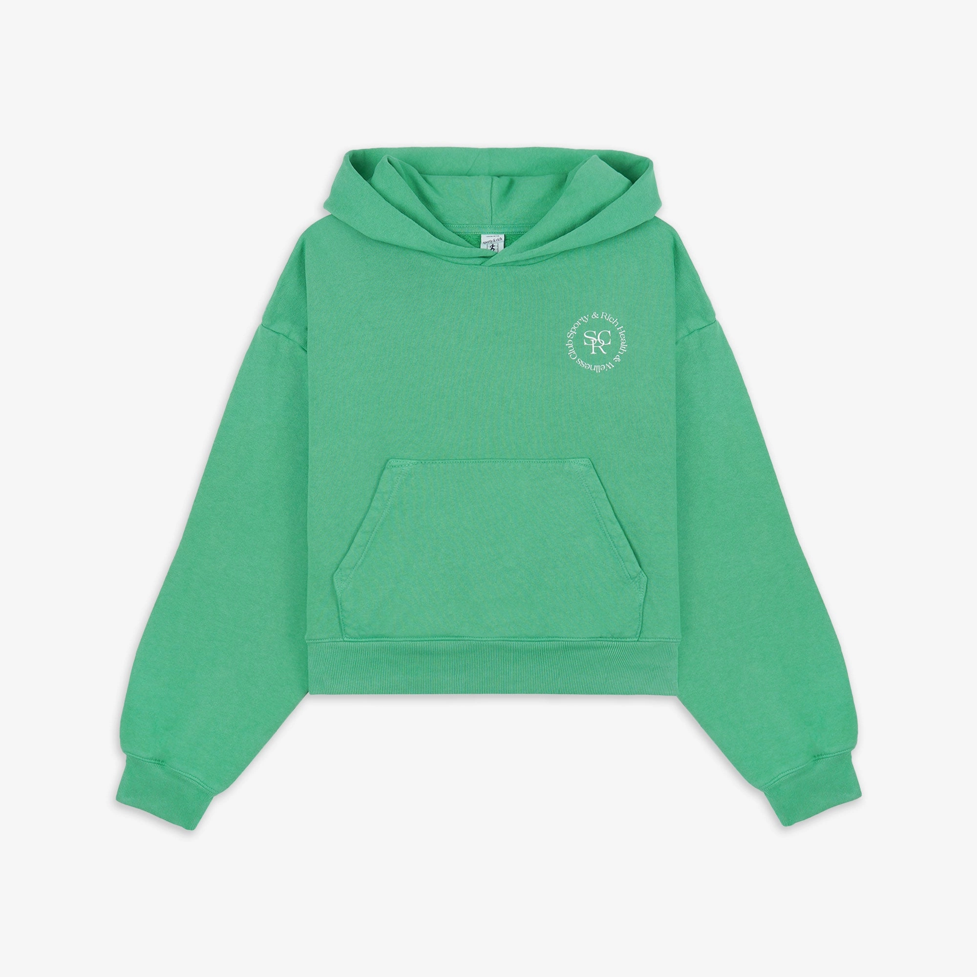 SPORTY & RICH | SRHWC CROPPED HOODIE { VERDE/WHITE