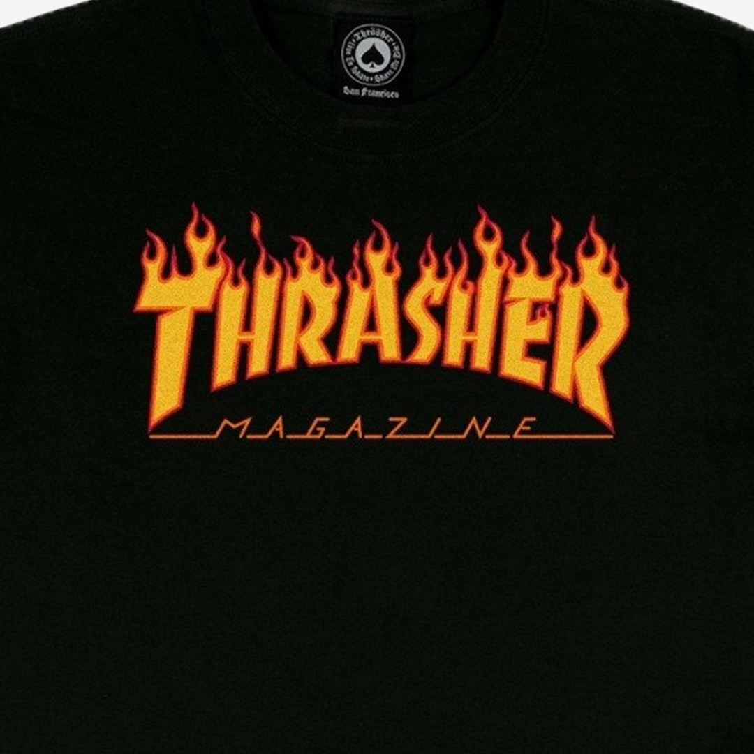 Thrasher | FLAME LOGO  { BLACK