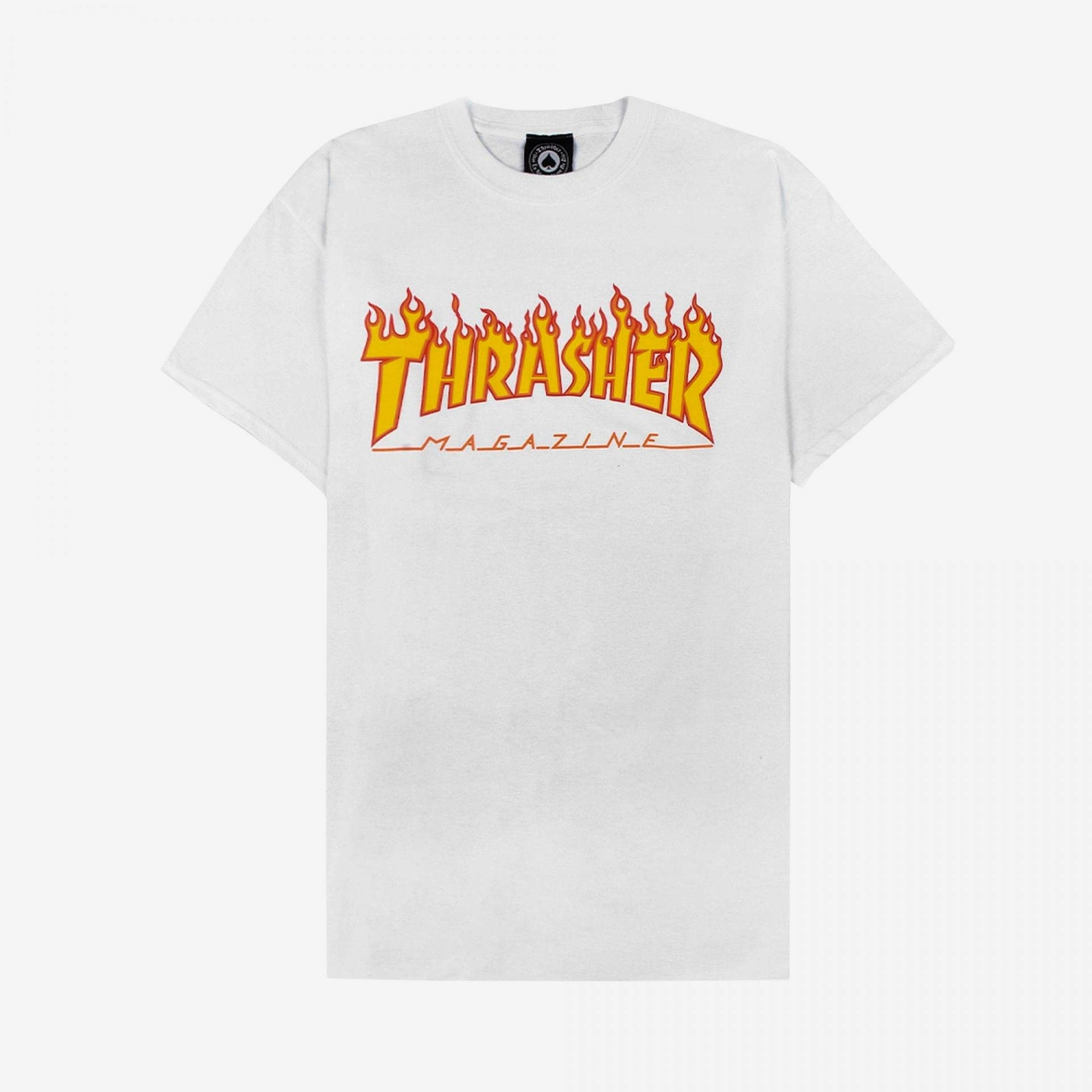 Thrasher | FLAME LOGO T-SHIRT  { WHITE